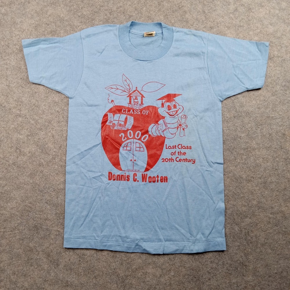 Vintage Screen Stars Shirt Youth Medium Class 2000 USA Y2K Apple Worm School Boy